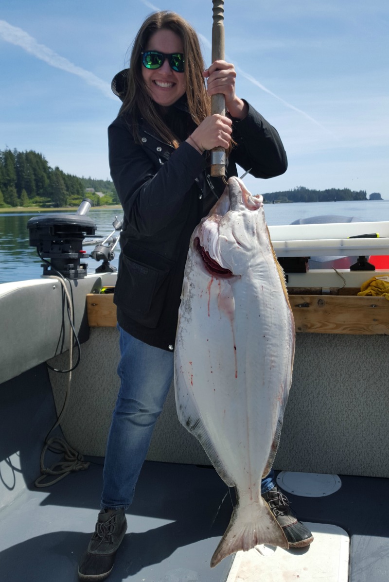 Taylor Shead with a halibut May 13, 2016
