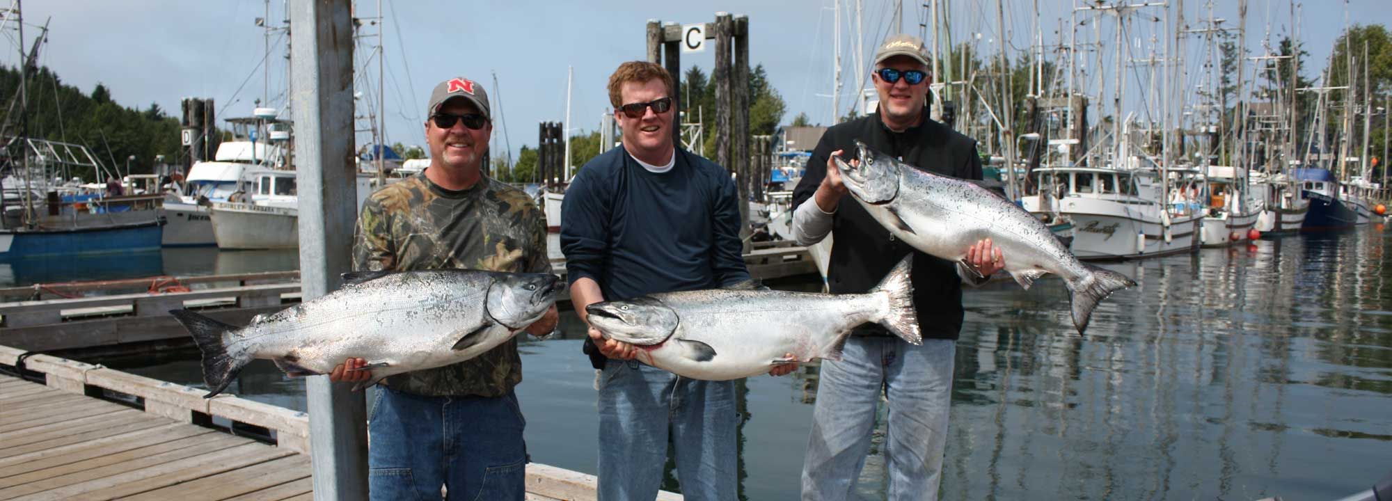 Salmon fishing from a Boston Whaler