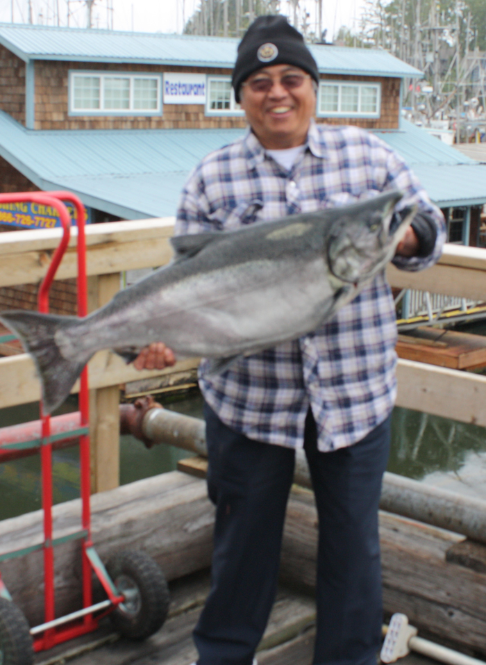 Budi Setiawan with a 30 lb Tyee August 9, 2008