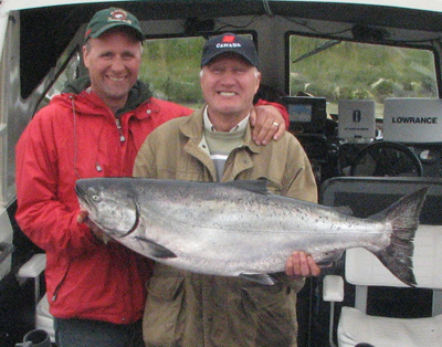 Ed and Gary Godberson with a 34 lb Tyee, July 28, 2008
