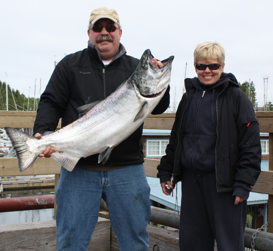 Marshall Davidson with wife Barb, 38 pounds, July 20, 2008