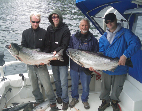 Bob Stepp group with a 38 and 42lb Chinook Aug 2, 2009